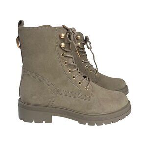 Limelight Dylan Lace-Up Boots Womens Size 8 Tan New Combat Bootie